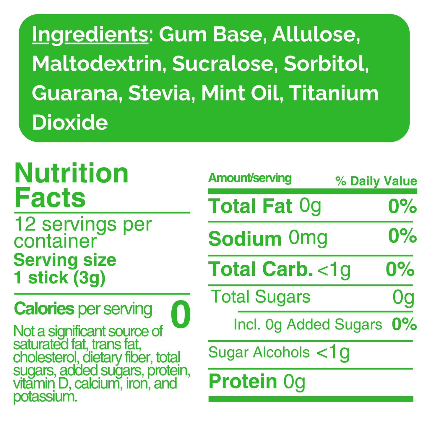 (1-Pack) Kohi Mint Blast Energy & Focus Gum