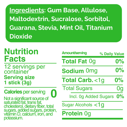 (1-Pack) Kohi Mint Blast Energy & Focus Gum
