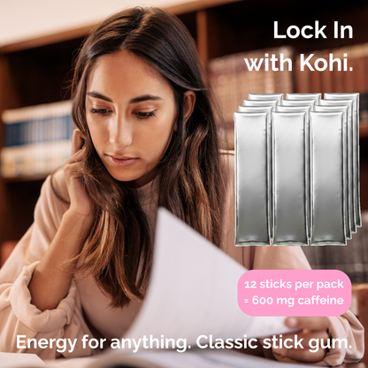 (1-Pack) Kohi Pink Berry Energy & Focus Gum