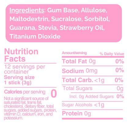 (1-Pack) Kohi Pink Berry Energy & Focus Gum