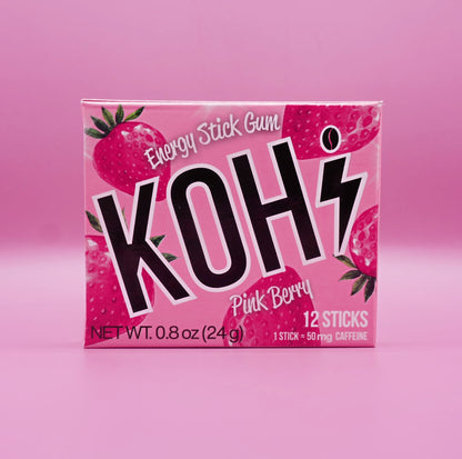 (1-Pack) Kohi Pink Berry Energy & Focus Gum