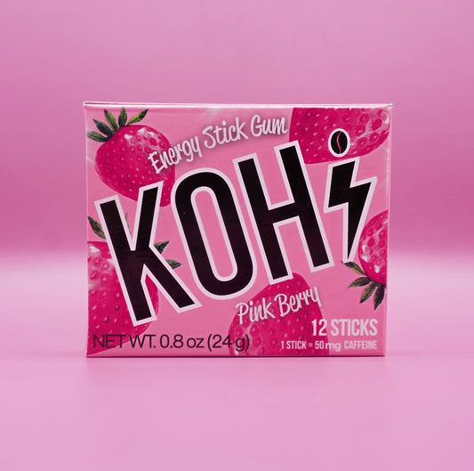 (1-Pack) Kohi Pink Berry Energy & Focus Gum