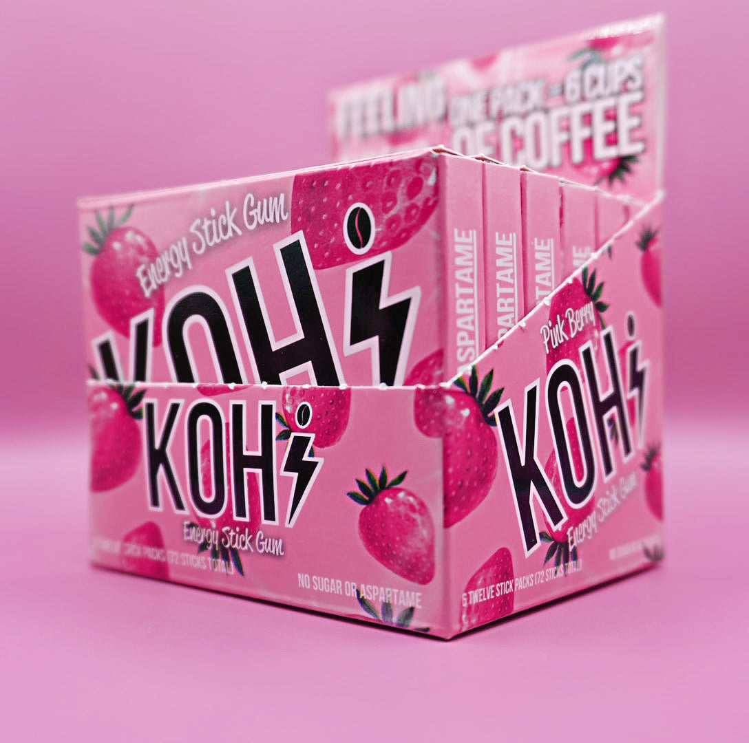 (5-Pack) Kohi Pink Berry Energy & Focus Gum