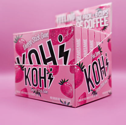 (5-Pack) Kohi Pink Berry Energy & Focus Gum